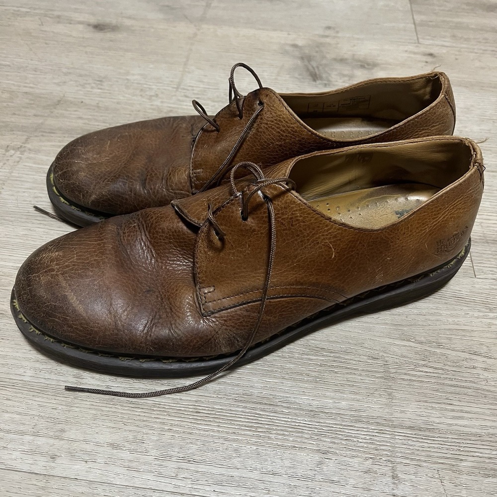 Dr Martens Shoes Mens‎ 14 M Brown Bexley Pebbled Leather 90s Y2K Punk Oi!